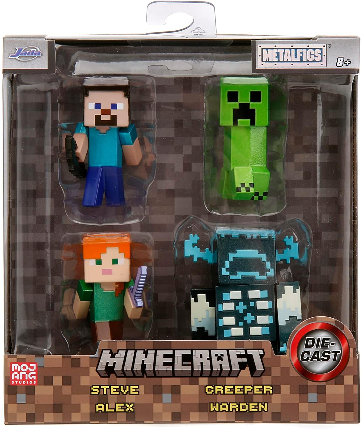 Jada Set of 4 Diecast Figures Minecraft Video Game Metalfigs Series Diecast Models
