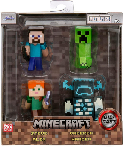 Jada Set of 4 Diecast Figures Minecraft Video Game Metalfigs Series Diecast Models