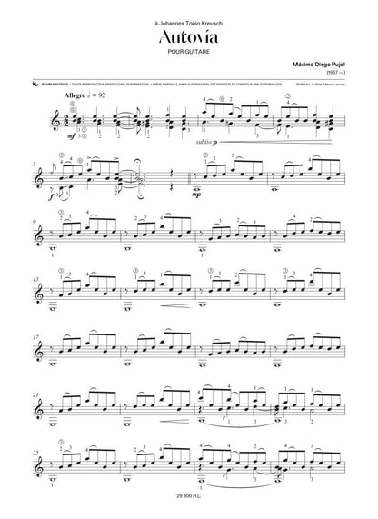 Autovia (Guitar Score