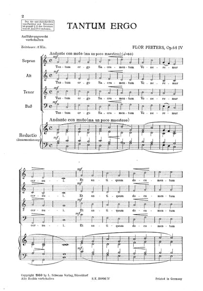 Peeters: Tantum Ergo, Op. 64 No.4 (Mixed Voice Choir) (S20664