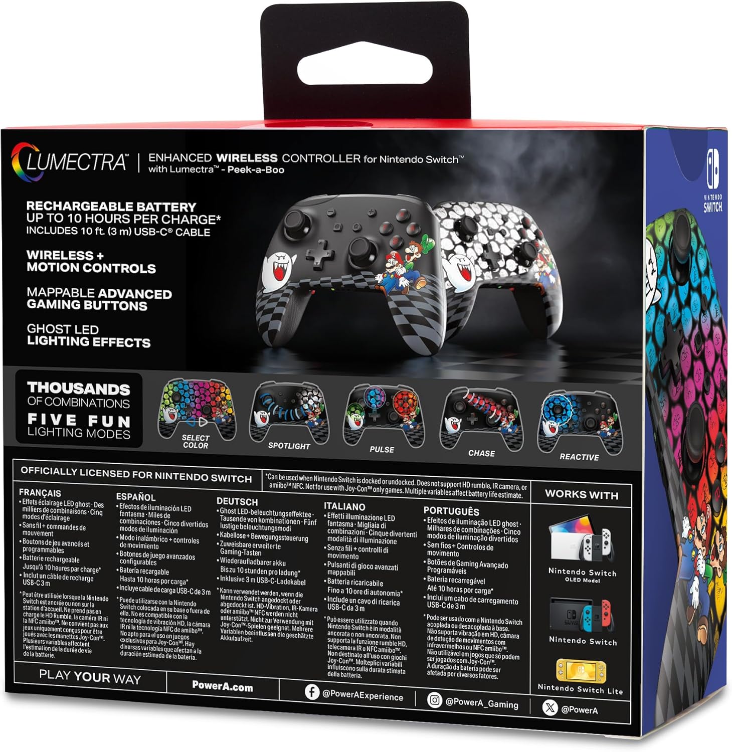 Powera - Enhanced Wireless Controller – Mario Peek-A-Boo (Lumectra)/ Nintendo Switch
