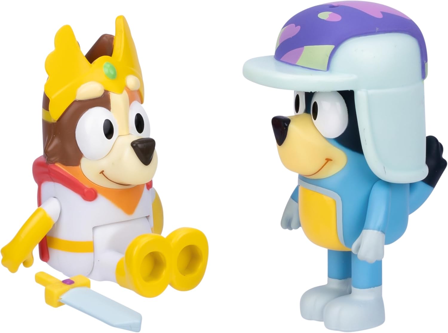 Bluey Figuur 2-Pack - Sprookjespakket, 6,35 cm figuren van chili in haar She-Ra-kostuum en bandiet met zijn hoed, recreëren favoriete momenten uit de aflevering - sprookje