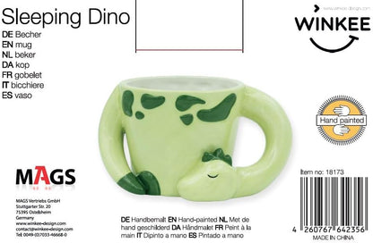 Winkee - Sleeping Dino Mug - Light Green