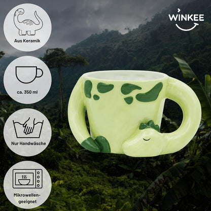 Winkee - Sleeping Dino Mug - Light Green