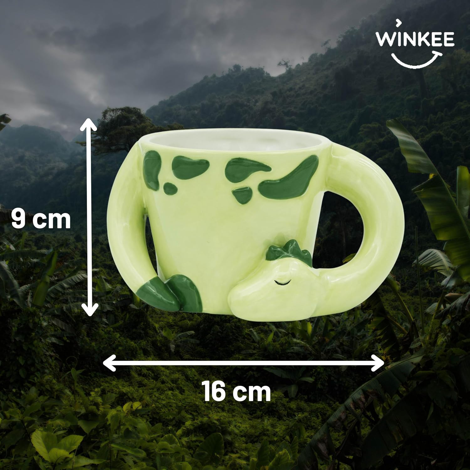 Winkee - Sleeping Dino Mug - Light Green