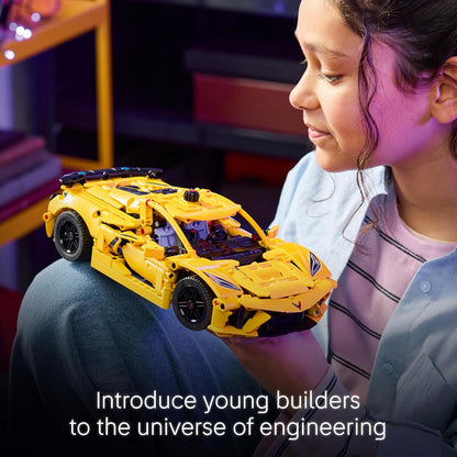 LEGO Technic Chevrolet Corvette Stingray Race Car Toy, 8-Cylinder Engine and Differential - Vehicle Model Kit - Birthday Gift for 9+ Year Old Boys, Girls or Adult Motorsport Fans - 42205