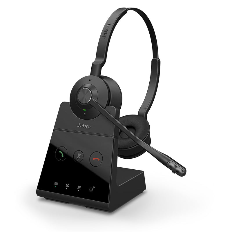 Jabra Engage 65 SE Stereo Wireless Headset Professional calls, DECT Security, 13 Hour Battery, 50m range, all-day comfort with base, power supply, USB-C cable, Online Meeting App Compatibility,EU plug
