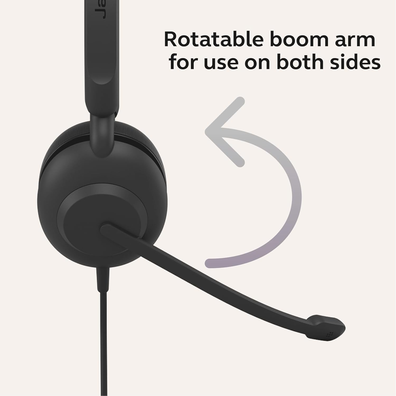 Jabra Evolve 10 Office Headset, Noise Cancelling Microphone, Compact Lightweight Design, 270 Degree Rotational Boom Arm, USB-A Wired Connectivity, Black
