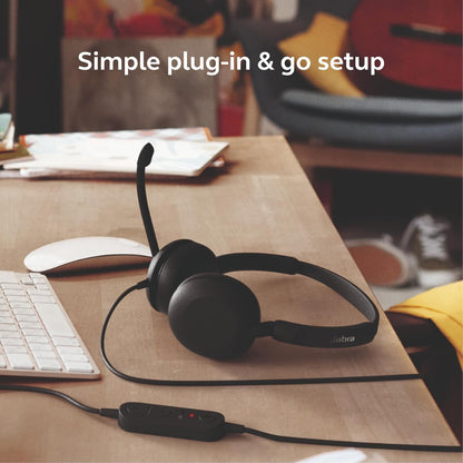 Jabra Evolve 10 Office Headset, Noise Cancelling Microphone, Compact Lightweight Design, 270 Degree Rotational Boom Arm, USB-A Wired Connectivity, Black