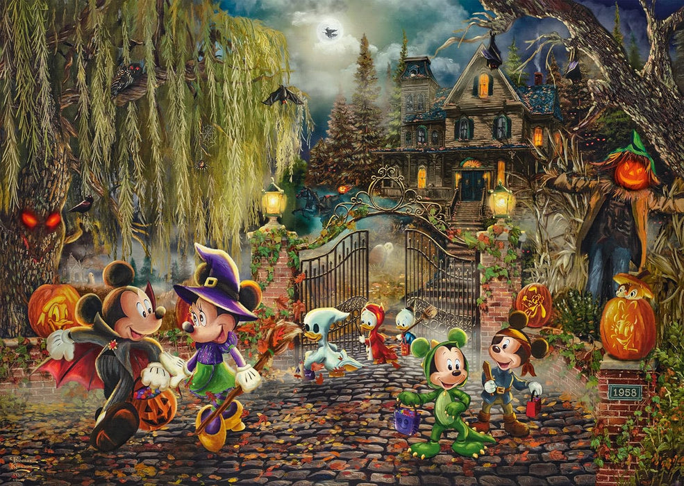 Schmidt Spiele 58033 Thomas Kinkade, Disney Mickey and Minnie Halloween, 1000-Piece Jigsaw Puzzle, Cardboard, Multicoloured