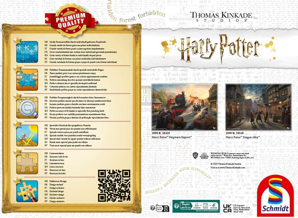 Schmidt Spiele Harry Potter 1000 Pieces Jigsaw Puzzle, Diagon Alley, Classic Style, Tabletop Play, Age 12+