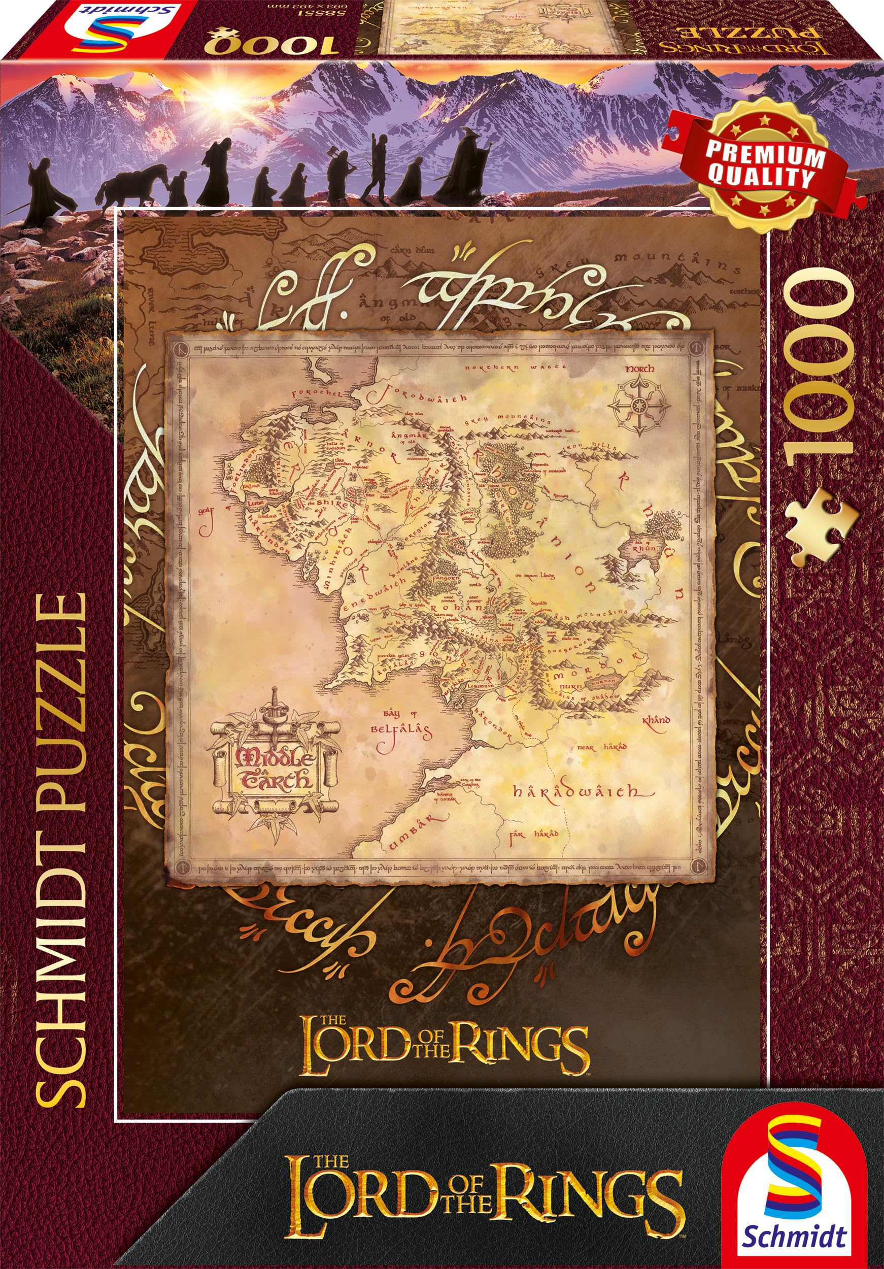 Schmidt Spiele 58551 58551 58551 - Mr Ringe - Middle Earth - 1000-Piece Jigsaw Puzzle - Multicoloured