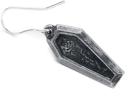 Alchemy Gothic RIP Rose Orecchini Colore Argento