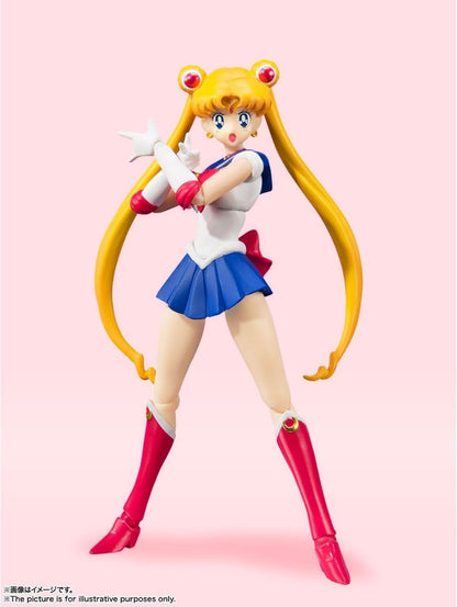 BANDAI Spirits S.H. Figuarts Sailor Moon Sailor Moon Animation Color Edition (Wederverkoopversie), ca. 140 mm, PVC & ABS, voorgeschilderde actiefiguur