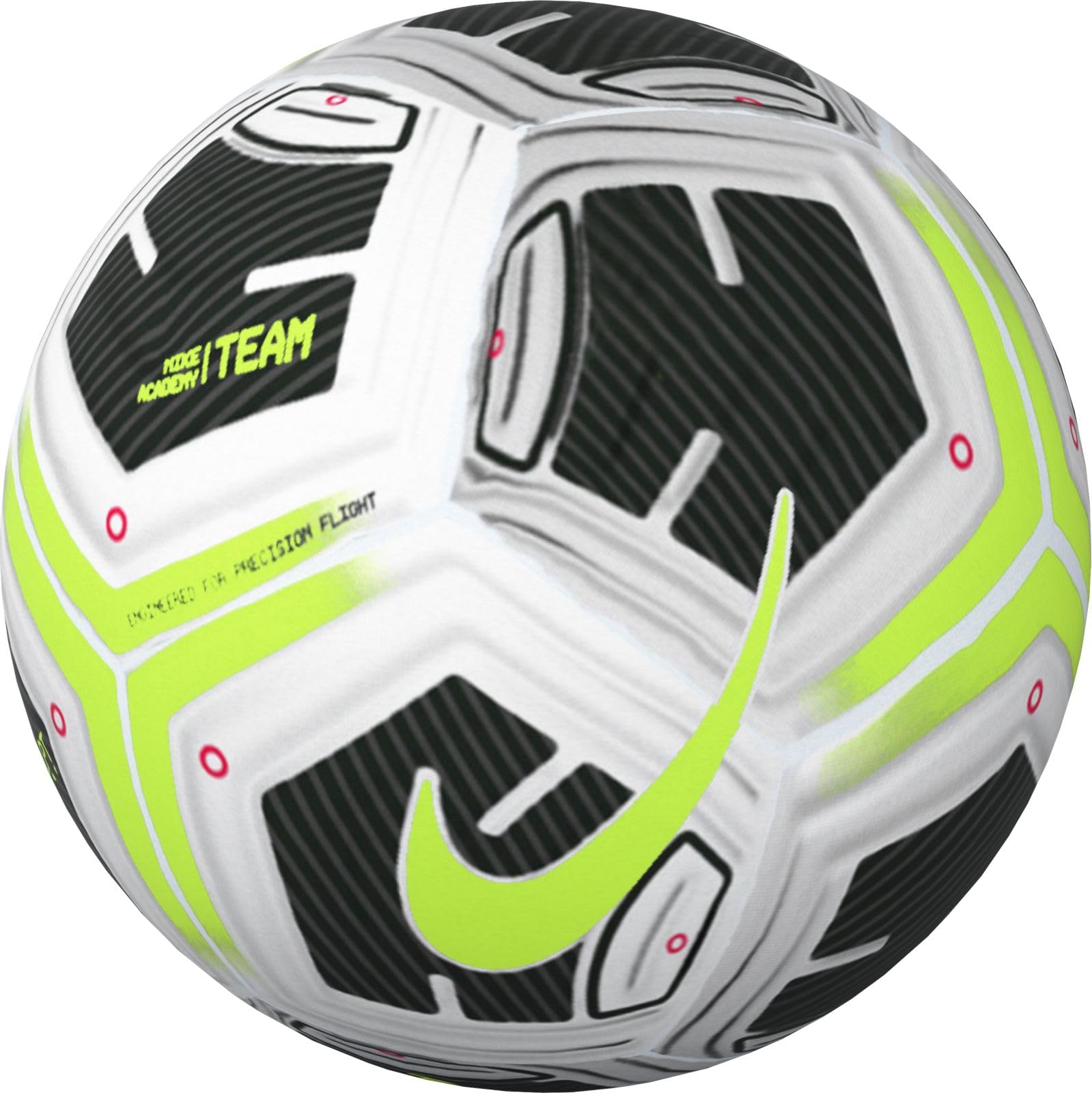 Nike FZ7540-100 NK ACADEMY - TEAM - FA24 Recreational soccer ball Unisex WHITE/BLACK/VOLT Size 4