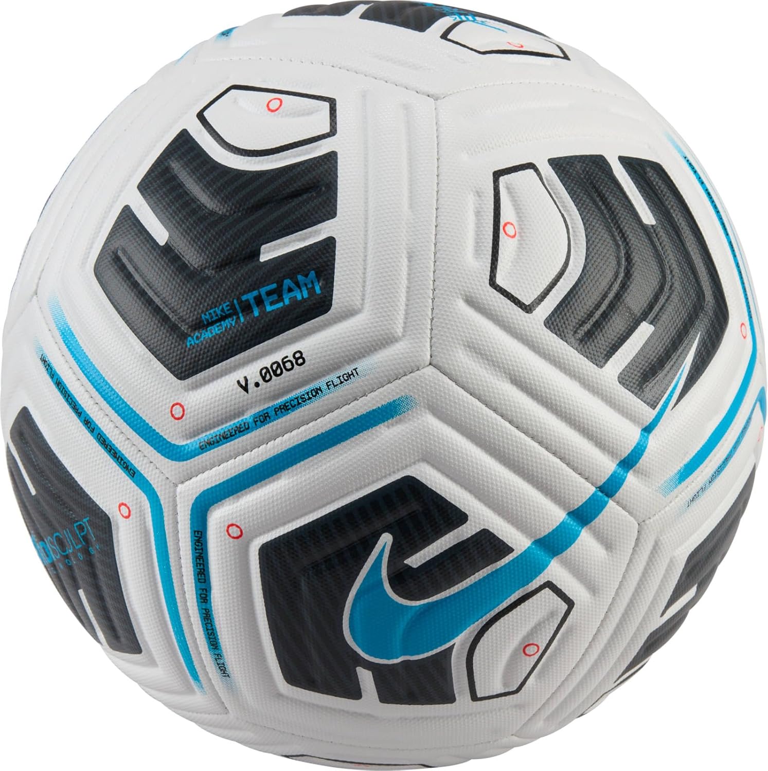 Nike FZ7540-102 NK ACADEMY - TEAM - FA24 Recreational soccer ball Unisex WHITE/BLACK/LT BLUE FURY Size 4