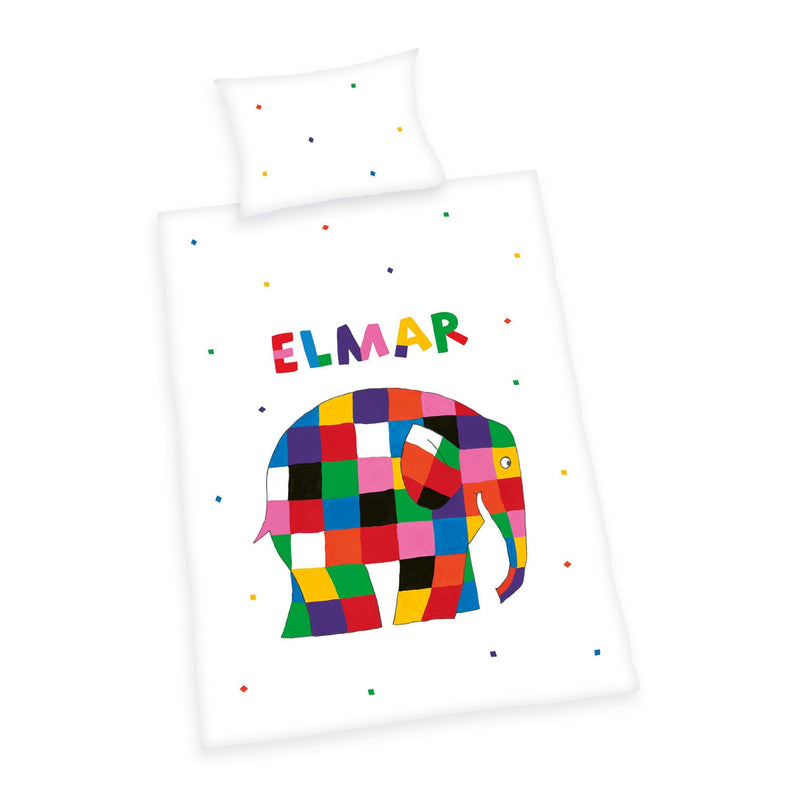 Herding Elmar Bedding Set, MADE IN GREEN by OEKO TEX, Pillowcase 40 x 60 cm with hotel cover, Duvet Cover 100 x 135 cm with smooth-running zip, 100% Cotton/Renforcé, Multicoloured