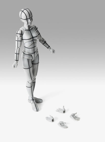 TAMASHII NATIONS - Body-Kun/Body-Chan - Body Chan -Sports- Edition-Wire Frame- (Gray Color ver.), Bandai Spirits S.H.Figuarts Action Figure