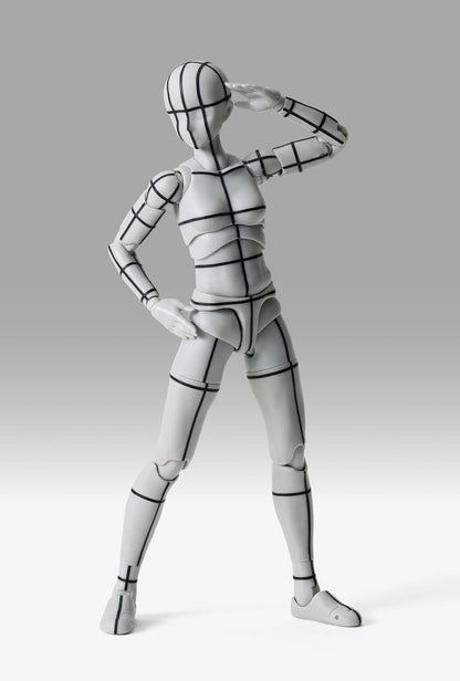 TAMASHII NATIONS - Body-Kun/Body-Chan - Body Chan -Sports- Edition-Wire Frame- (Gray Color ver.), Bandai Spirits S.H.Figuarts Action Figure