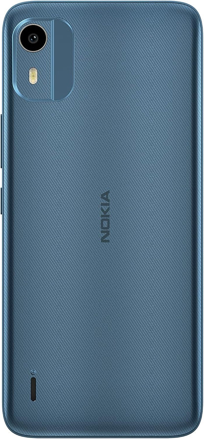 Nokia C12 6.3” HD+ Dual SIM Smartphone, Android 12 (Go edition), Octa-core 2GB RAM/64GB ROM, 8MP Rear /5MP Front Cameras, Night & Portrait modes, IP52 Rating, 3000mAh Battery - Cyan