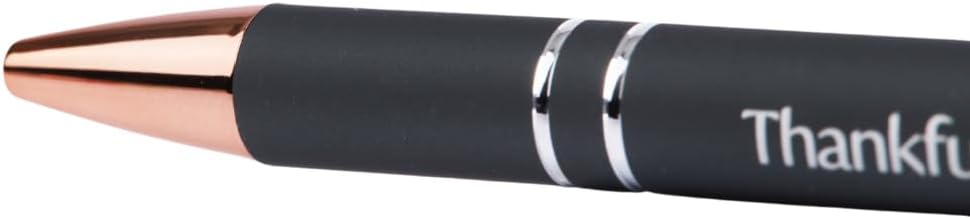 Swanson Christian Products Thankful | Black Ink Retractable Ballpoint Pen | Touch-Screen Stylus Tip | Religious Gift for Men and Women With Gift Box | Dark Grey