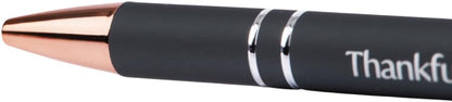 Swanson Christian Products Thankful | Black Ink Retractable Ballpoint Pen | Touch-Screen Stylus Tip | Religious Gift for Men and Women With Gift Box | Dark Grey