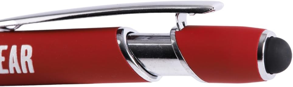 Swanson Christian Products Faith Over Fear | Black Ink Retractable Ballpoint Pen | Touch-Screen Stylus Tip | Religious Gift for Men and Women With Gift Box | Red