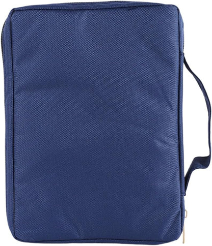 Butterfly Navy Blue Bible Cover | Bible Case | Book Bag | Book Cover Protector with Ribbon Bookmark Pen Loop Organizer Pockets (9X6.5X1.37 Inches