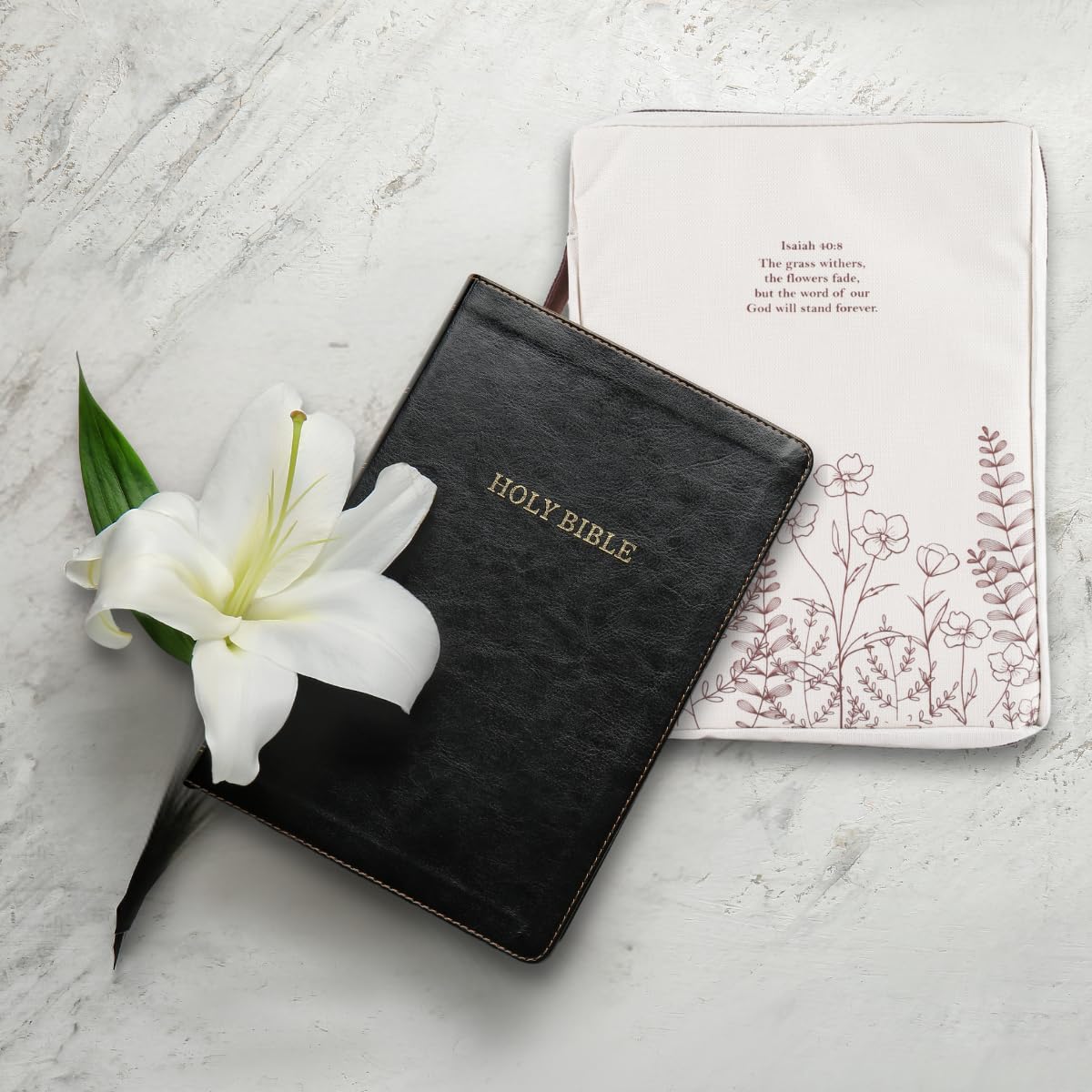 Bible Cover Canvas Isaiah 40:8 Wildflowers Large