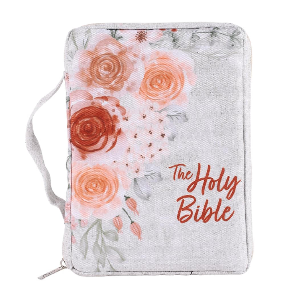 Bible Cover Canvas Holy Bible Floral Large