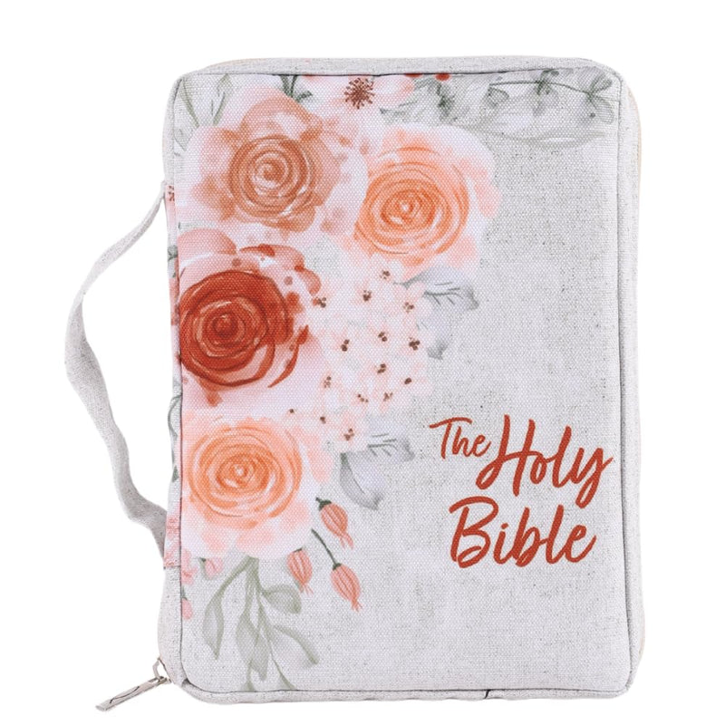Bible Cover Canvas Holy Bible Floral Large