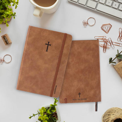 Swanson Christian Products Brown Wineskin Journal | Faux Leather Notebook | A5 Softcover Notebook | 196 College Ruled Pages | Daily Journal for Writing Work Notebook Note-Taking