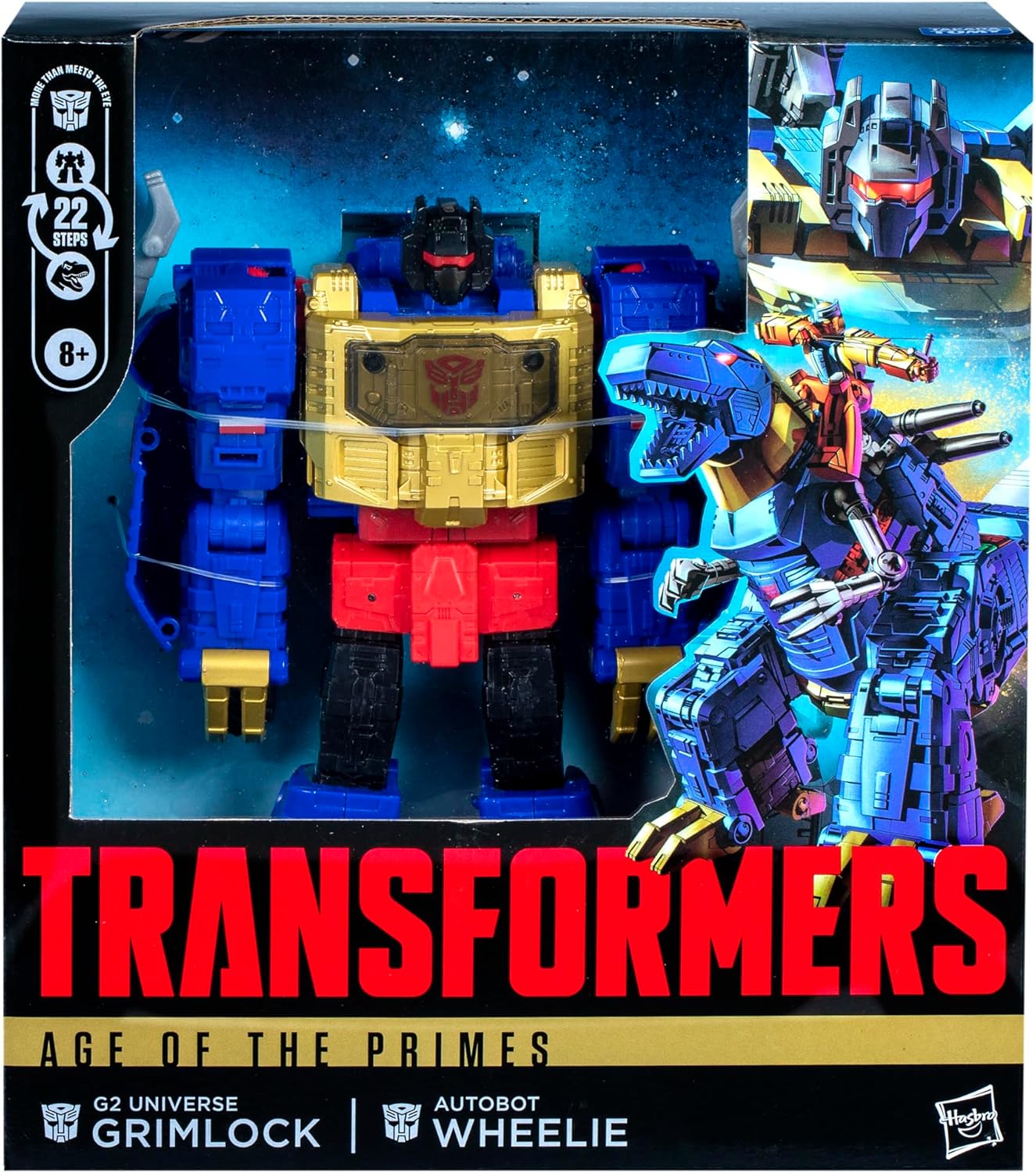 Transformers Age of The Primes Leader Class G2 Universe Grimlock, 7.5-inch Converting Action Figure, for Boys and Girls Ages 8+