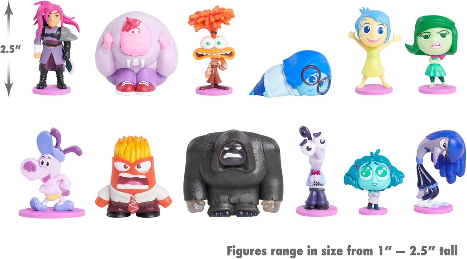 Just Play Minifiguras coleccionables Inside out 2 de Disney y Pixar, de 2,5 cm a 6,4 cm de Altura, Juguetes para niños a Partir de 3 años