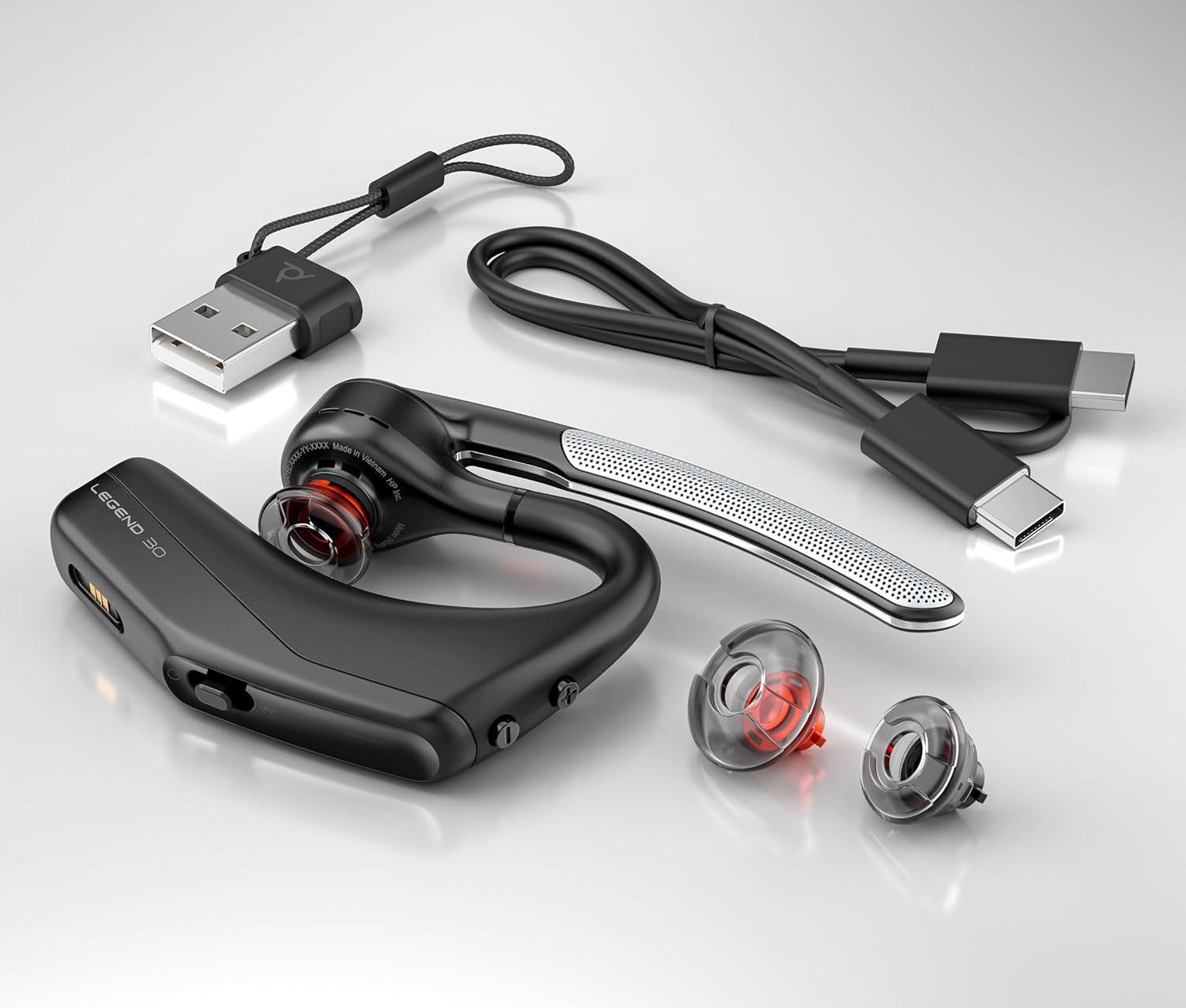POLY Voyager Legend 30 Bluetooth Wireless Headset | Single Ear | 4 Noise-Cancelling Microphones | Wind Blocking | Up to 10 Hours Battery | Lightweight and Comfortable | For Calls or Meetings | Black