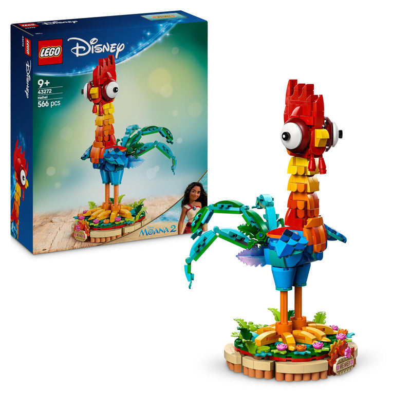 LEGO | Disney Moana 2 Heihei Building Toy - Play and Display Animal Figure with a Rotating Head plus Posable Wings, Tail Feathers and a Stand - Birthday Gift for 9+ Year Old Girls & Fans - 43272
