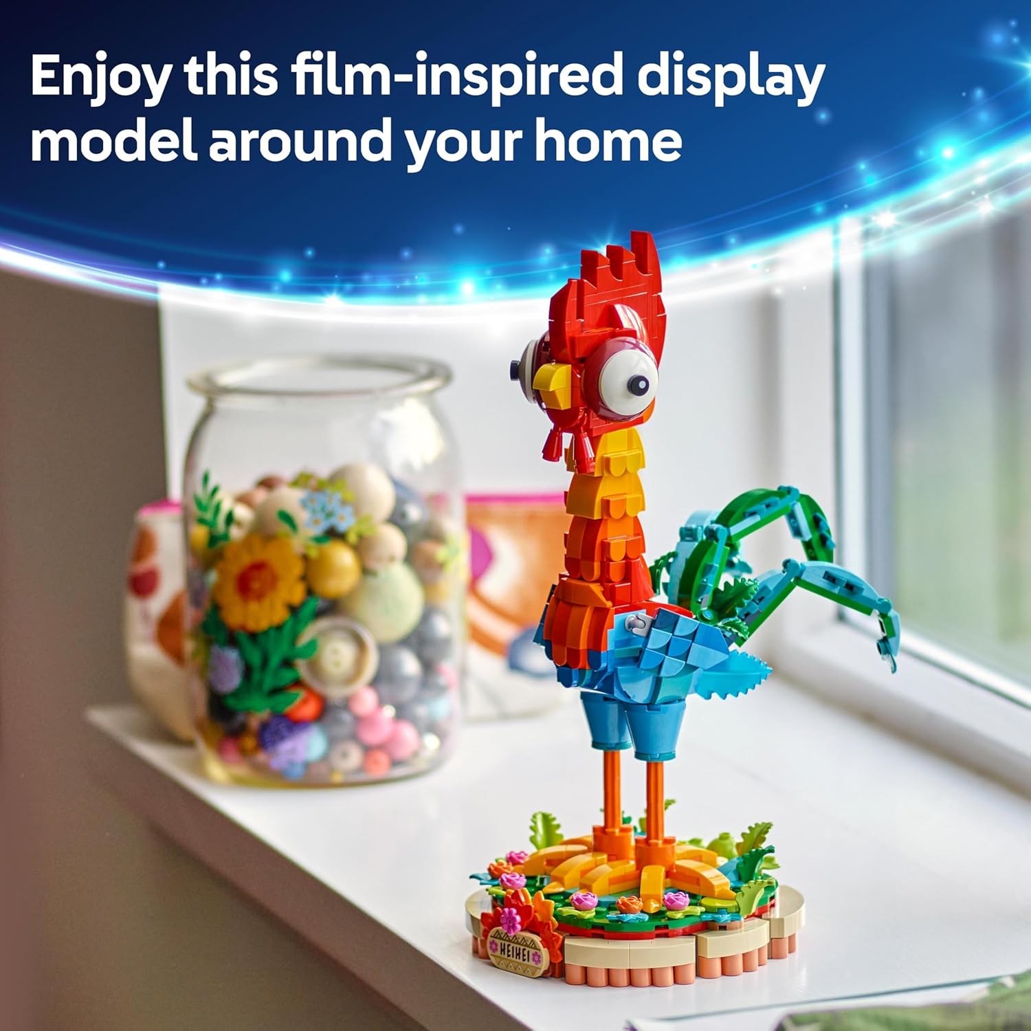 LEGO | Disney Moana 2 Heihei Building Toy - Play and Display Animal Figure with a Rotating Head plus Posable Wings, Tail Feathers and a Stand - Birthday Gift for 9+ Year Old Girls & Fans - 43272