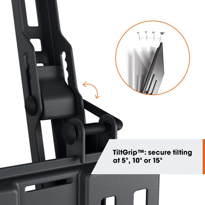 Vogel's TVM 1215 tilting TV wall bracket for 19-43 inch TVs, Max. 33 lbs (15 kg), TV wall mount, Max. VESA 200x200, Universal compatibility