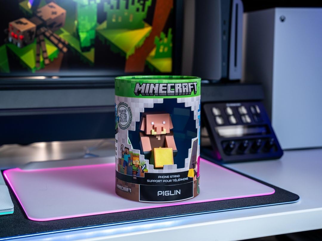Minecraft: Piglin Guys Holdems, Mini Cable Guys Phone Stand and Device Holder