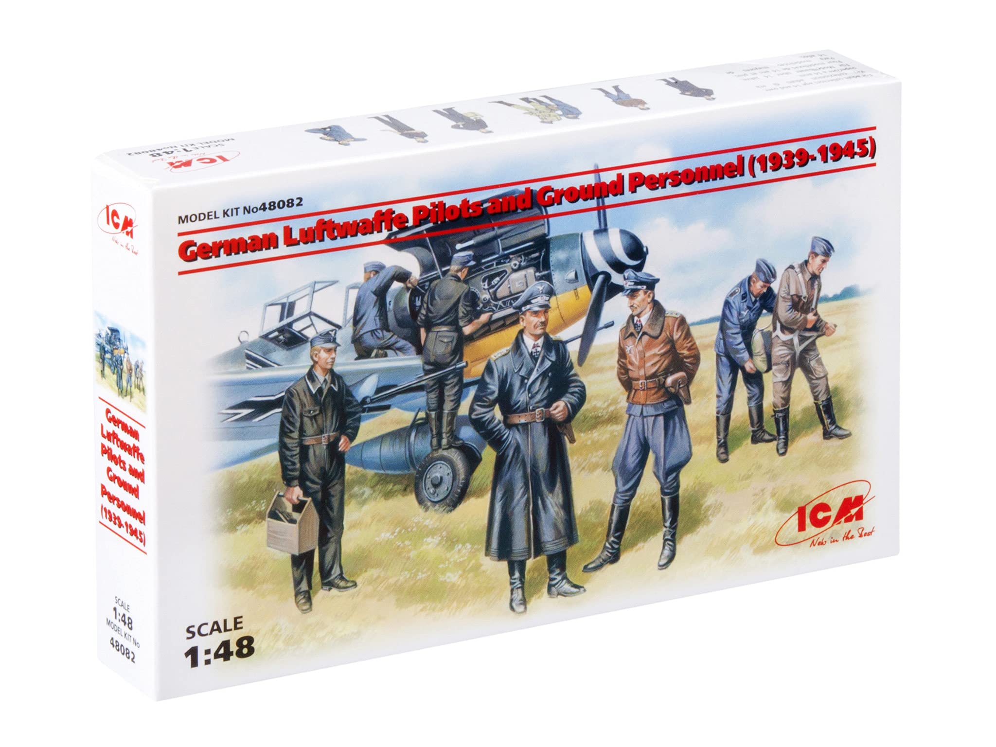 ICM ICM48082 1:48-Luftwaffe Pilots & Ground Personnel (1939-1945