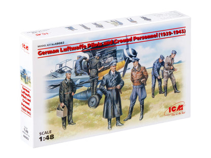 ICM ICM48082 1:48-Luftwaffe Pilots & Ground Personnel (1939-1945