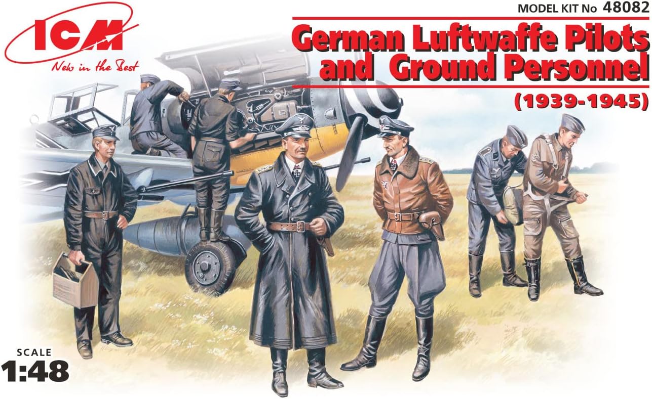 ICM ICM48082 1:48-Luftwaffe Pilots & Ground Personnel (1939-1945