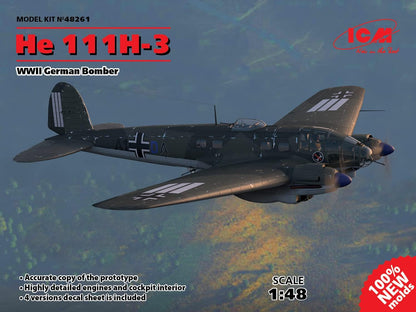 ICM ICM48261 1:48-He 111H-3, WWII German Bomber