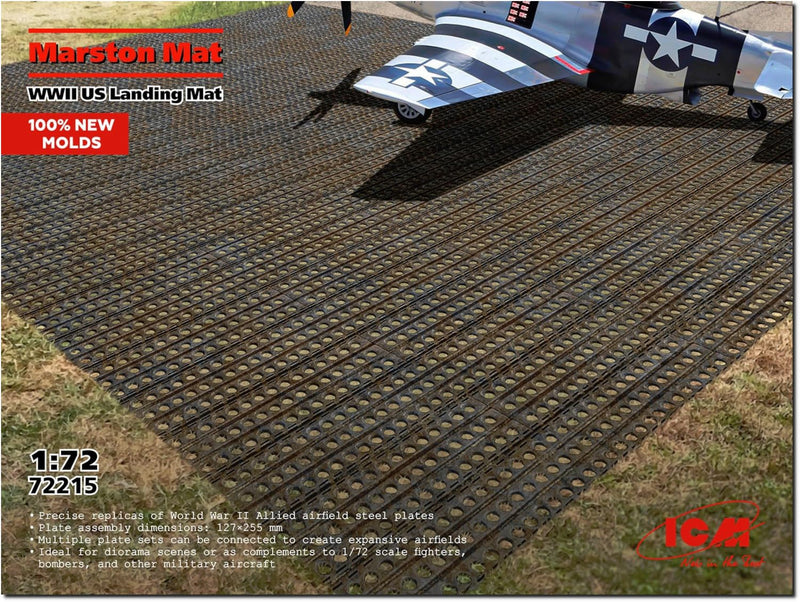 ICM - Modello Diorama Marston Mat Wwii Us Landing Mat |icm|72215| 1:72 Modello Char Promo