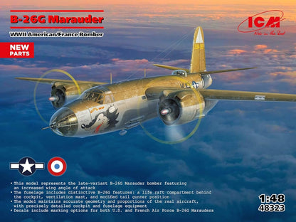 ICM - Modellino di aereo B-26g Marauder Wwii American/Bomber Francese |icm|48323| 1:48 modellismo promo serbatoio