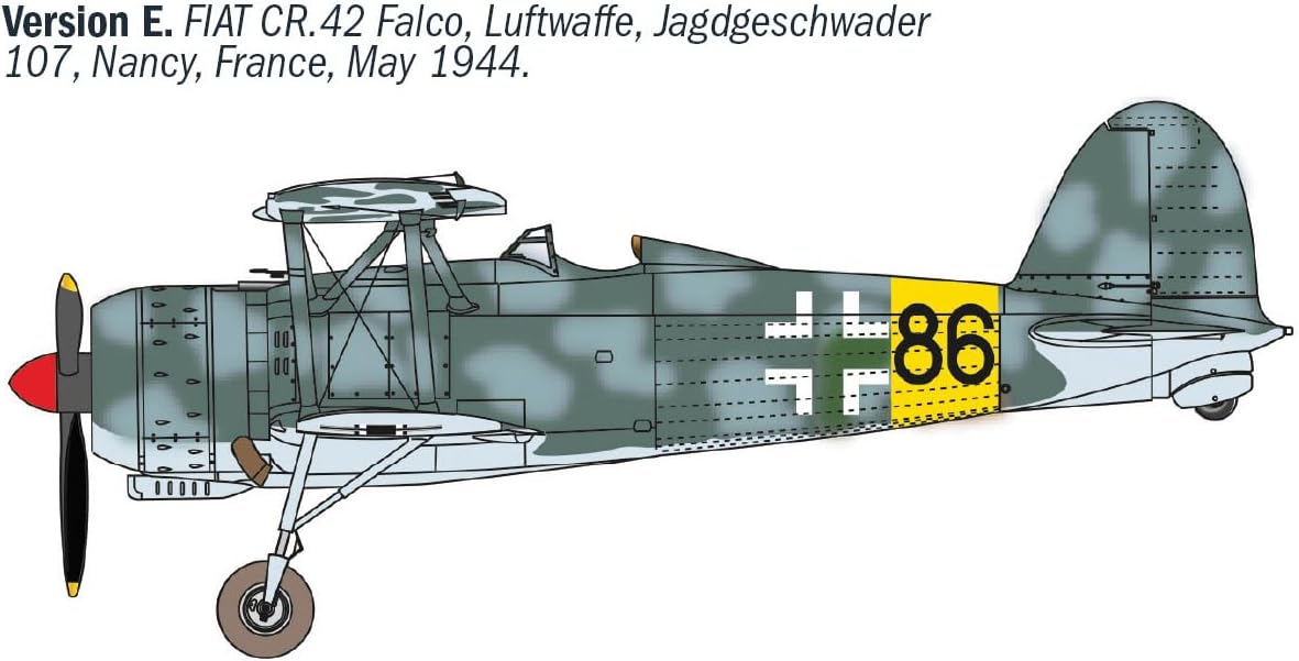 Italeri 1485 FIAT CR.42 CN "Falco" Night Fighter, 1:72 Scale, Plastic Model Kit/Model Assembly