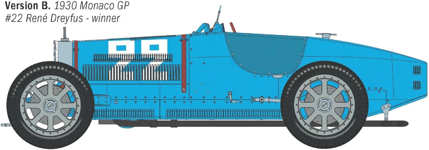 ITALERI IT4716JP 1/12 Bugatti Type 35B 1928 Targa Florio / 1930 Monaco GP with Supplementary Japanese Manual (English Language Not Guaranteed)