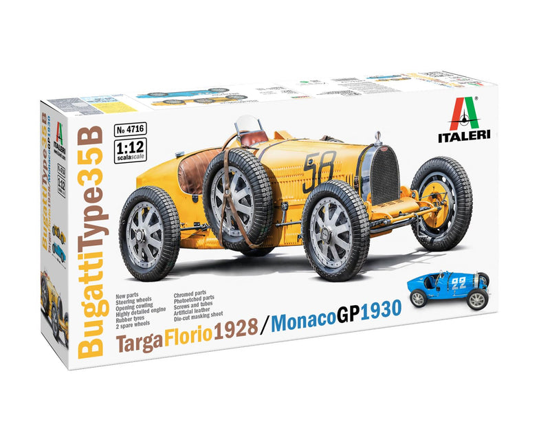 ITALERI IT4716JP 1/12 Bugatti Type 35B 1928 Targa Florio / 1930 Monaco GP with Supplementary Japanese Manual (English Language Not Guaranteed)