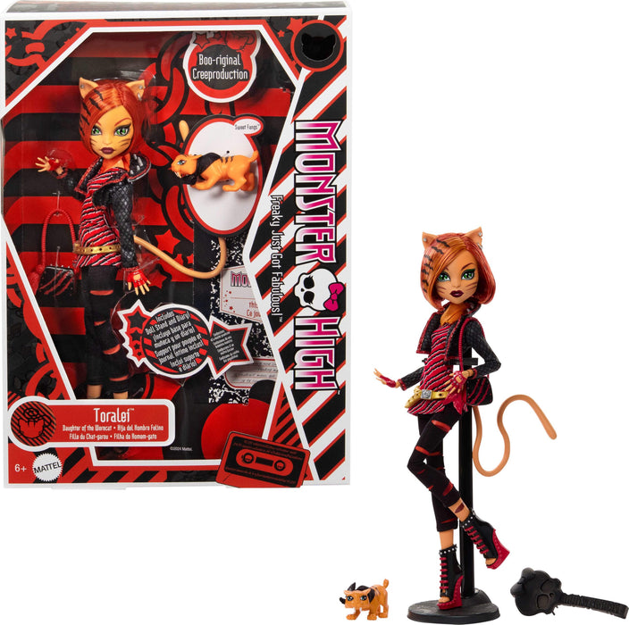 Monster High Boo-riginal Creeproduction Doll, Toralei Collectible Reproduction with Doll Stand, Diary, and Pet Saber-Tooth Tiger Sweet Fangs, HYV91