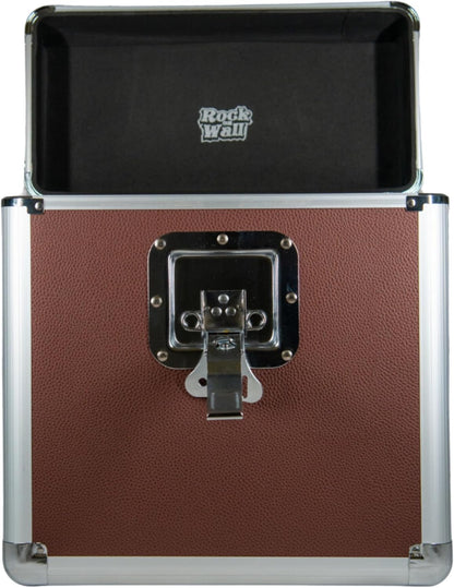 Rock on Wall Flight Case 25 LP Brown, Brown, Suitcase with Imitation Leather Finish
